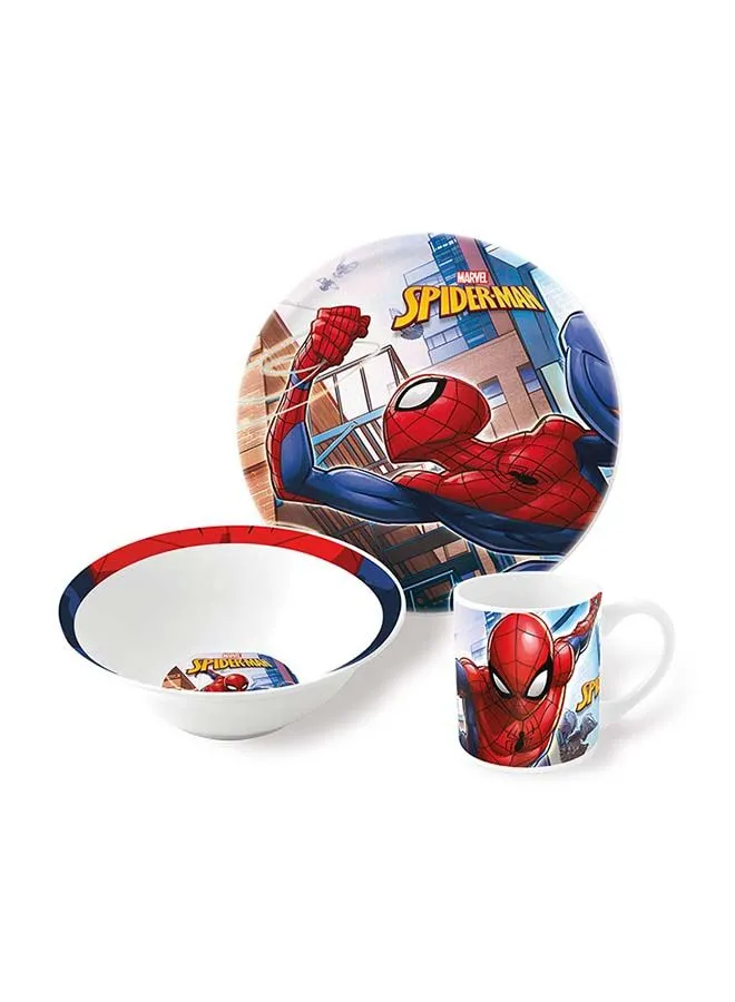 Disney 3-Piece Spiderman Streets Ceramic Dinner Set