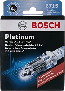 BOSCH 6715 Platinum Spark Plug لسيارات Buick و Chevrolet و Ford و GMC و Isuzu و Mazda و Mercury و Oldsmobile و Pontiac والشاحنات والشاحنات الصغيرة وسيارات الدفع الرباعي (حزمة من 4)