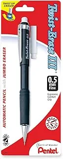 قلم رصاص أوتوماتيكي Pentel Twist-Erase III مع 1 إعادة تعبئة ممحاة ، 0.5 مم ، براميل متنوعة ، عبوة واحدة (QE515BP-K6)