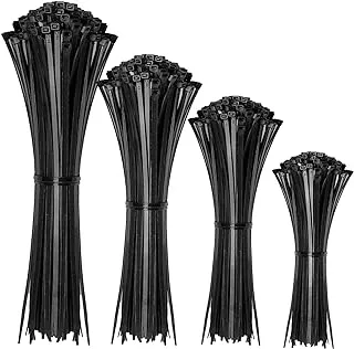 Cable Zip Ties,400 Pack Black Zip Ties Assorted Sizes 12+8+6+4 Inch,Multi-Purpose Self-Locking Nylon Cable Ties Cord Management Ties,Plastic Wire Ties for Home,Office,Garden,Workshop. By HAVE ME TD