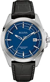 Bulova Men's Quartz Stainless Steel and Black Leather Dress Watch (Model: 96B257), One Size