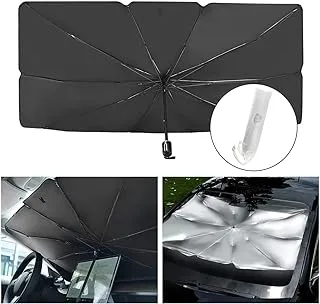 ECVV Car Sun Shade for Windshield Foldable Sunshades Umbrella for Car Front Windshield, Easy to Store and Use Protect Vehicle from UV Sun and Heat Fits Windshields of Various Sizes (57'' x 31'')