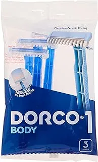 DORCO Single Blade Body Men's Disposable Razors, 3 Count ' 1 Units