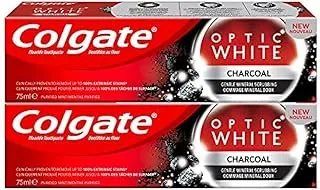 Colgate Optic White Charcoal Whitening Toothpaste 75ml Pack Of 2 + Colgate Optic White Charcoal Whitening Toothpaste, 75 ml