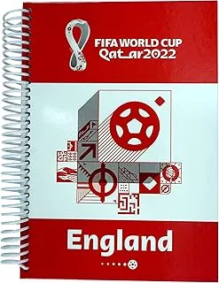 دفتر ملاحظات فيفا WC 2022 Country A5 Spiral Notebook 60 ورقة ، غلاف صلب ، 21.5 سم × 15 سم - إنجلترا