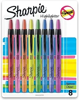 Sharpie Retractable Highlighters, Chisel Tip, Assorted, 8 Count