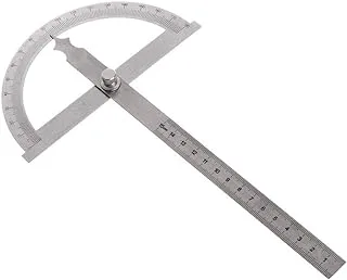 HotsUAE 0-180 Degree Stainless Steel Protractor Angle Finder with 0-150mm Arm Measuring Ruler Tool