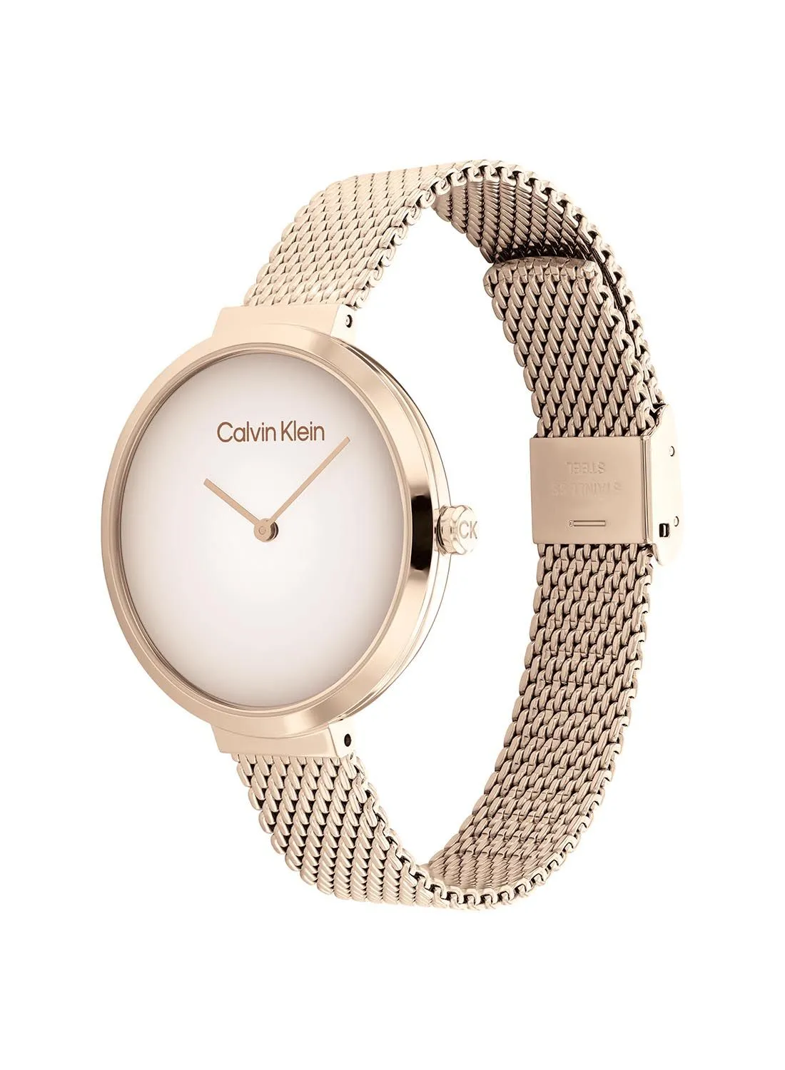 CALVIN KLEIN Analog Round Waterproof  Wrist Watch With Gold Strap 25200080