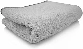 Chemical Guys MIC_781_01 Waffle Weave Gray Matter 70/30 Blend Microfiber Drying Towel with Silk Edging, 25