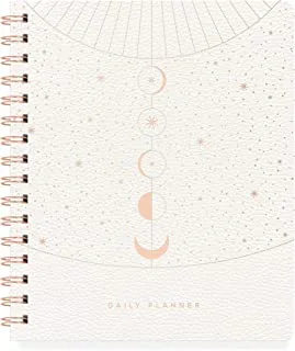 Fringe Studio Non-Dated Daily Planner, Faux Leather Cover, Moon Phase Dust