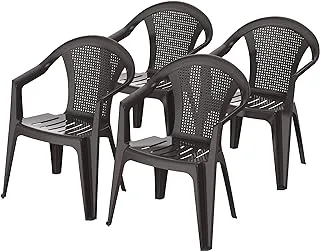 Cosmoplast Set of 4 Bamboo Chair, Dark Brown