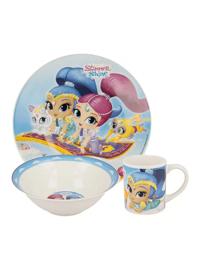 nickelodeon Shimmer & Shine 3-Piece Printed Snack Set Multicolour