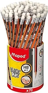 Maped Black'Peps Jumbo Triangular Graphite #2 Pencils pack of 72