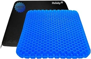 Helishy Egg Gel Seat Cushion, Breathable Gel Cushion Chair Pads with Non-Slip Cover for Home Office Car Wheelchair, Honeycomb Design As Seen On TV 17*17*1.65inch Blue ChairPads7-large