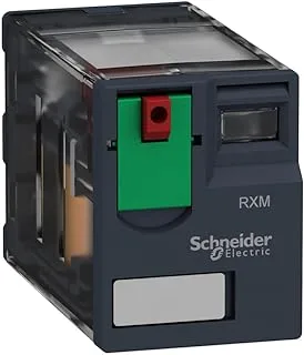 Schneider Electric Harmony, Miniature plug-in relay, 12 A, 2 CO, with lockable test button 230 V AC, RXM2AB1P7