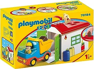 Playmobil 70184 1.2.3 Garbage Truck for Children 18 Months+