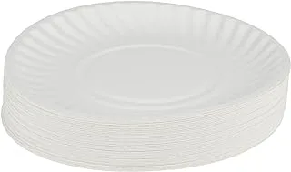 Falcon Pack Paper Plate ، مقاس 7 بوصة ، أبيض