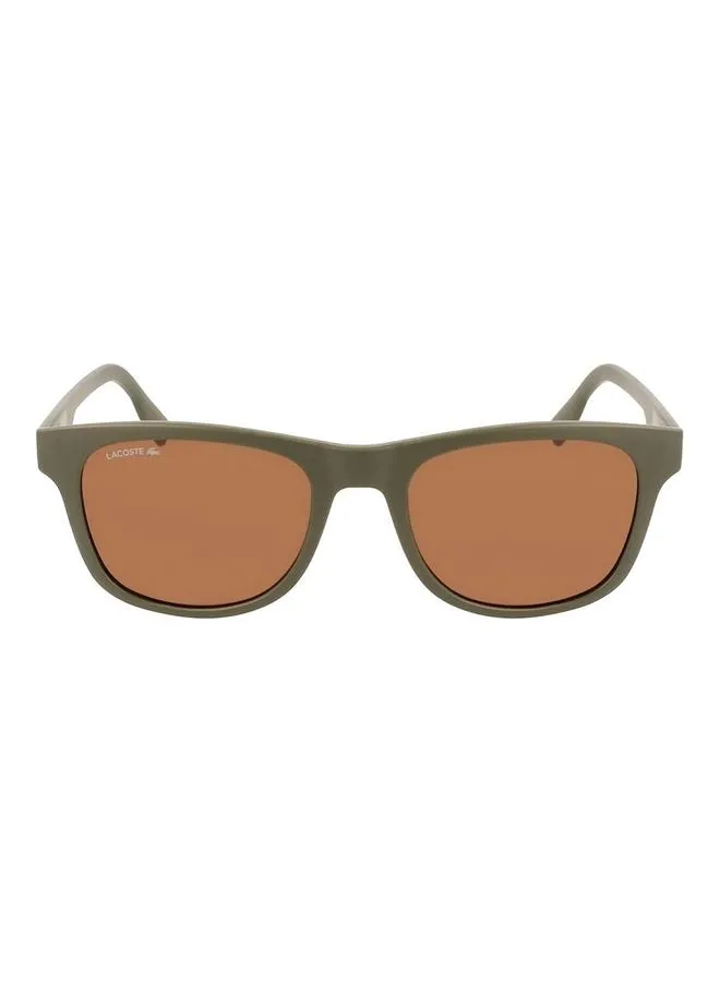 LACOSTE Full Rim Injected Modified Rectangle Sunglasses L969S 5420 (317) Matte Khaki