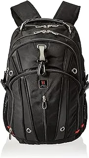 Swiss Military Backpack Luxury, Tear resistant & Durable 1000D Polyester,Metal wire frame carrying handle with Padded, Adjustable shoulder straps- Black