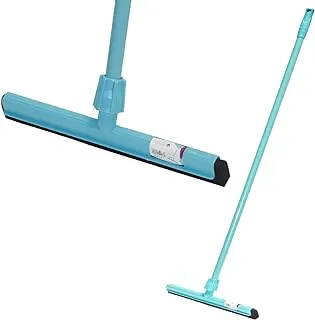 Cleano CI-2266 Heavy Duty Dual Moss Floor Squeegee Perfect for Garage Courtyard Shower Bathroom Marble Glass Tile Water Foam Cleaning 120cm Handle 35cm Wiper, sky-blue