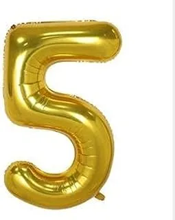 INS 40 Inch Number 5 Balloon Glittering Golden Color Grand Size for Special Occasions and Birthday Wedding Anniversary Decoration Reusable