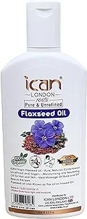 ican london زيت بذور الكتان 100٪ نقي وغير مكرر 100 مل