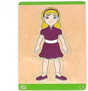 Edu-Fun Building Up 2 Layers Girl Body Parts Puzzles, One Size