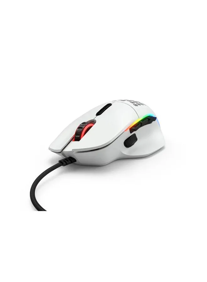 Glorious Glorious Gaming Mouse - Model I 69 g Superlight Honeycomb Mouse, Matte White Mouse - 9 Customizable Buttons