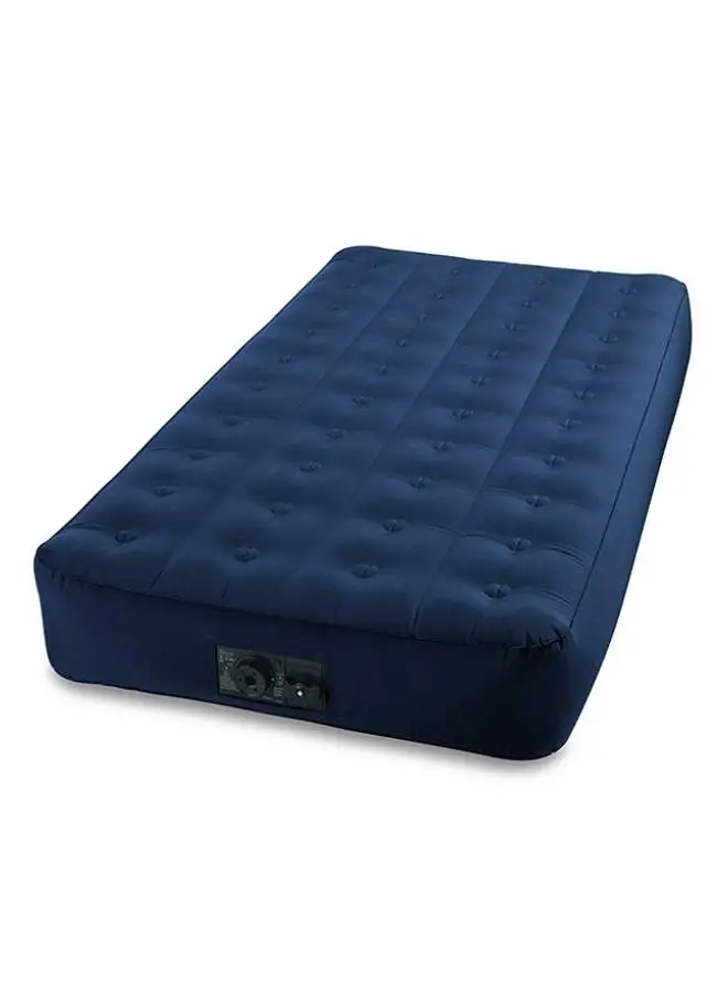 INTEX Super Tough Air Bed With Built-In Air Pump For Indoor And Outdoor Blue 191x23x102cm