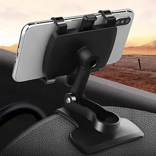 DELFINO Car Phone Mount 360 Degree Rotation Dashboard Cell Phone Holder for Car Clip Mount Stand Suitable for 4 to 7 inch Smartphones