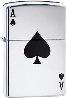 ولاعة Zippo 24011250 Simple Spade Design عالية التلميع من الكروم المقاوم للرياح