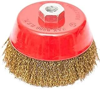 Beorol Circular Brass Coated Cup Wire Brush For Angle Grinder, ø100mm