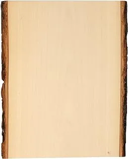 Walnut Hollow Basswood Country Plank Medium with Bark for Woodburning, Home Décor, and Rustic Weddings