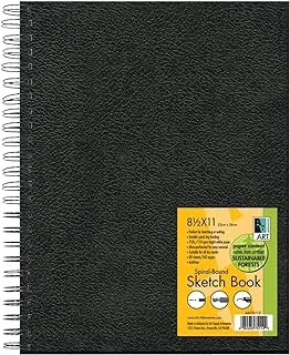 كتاب رسم بدائل فنية باللون الأسود - 8.5 × 11 بوصة