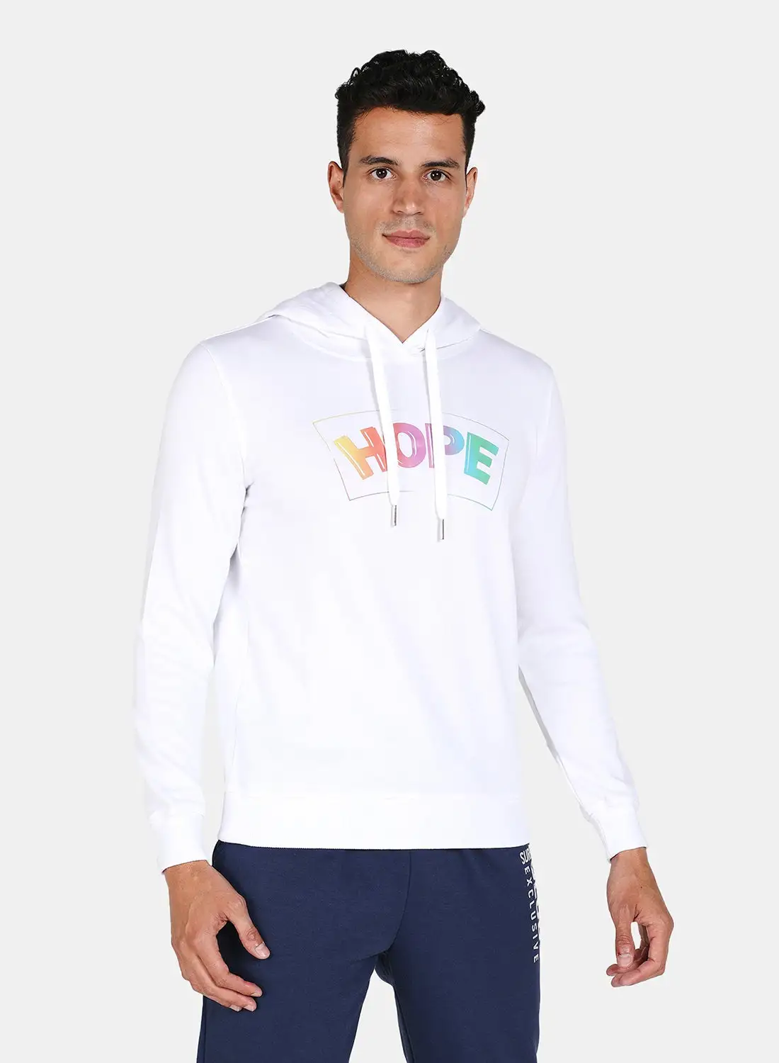 DRIP Graphic Print Hoodie White