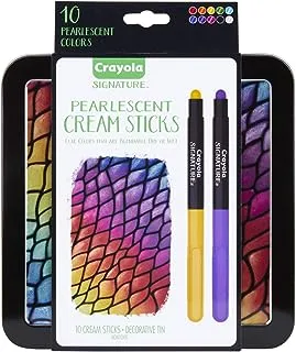 Crayola Pearlescent Cream Sticks & Case, Oil Pastel Alternative, Gift Set, 10 Count