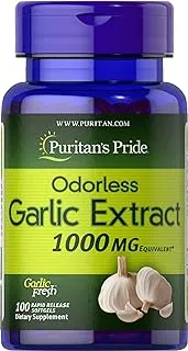 Puritans Pride Odorless Garlic, 1000mg-100 Rapid Release Softgels