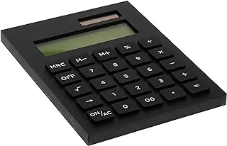 russell+hazel Black Acrylic Calculator, Home and Work Office Supplies, 4.375” W x 5.875” L, with Solar LCD Display, (60348)