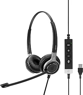 Sennheiser Consumer Audio SC 660 USB ML (504553) - Double-Sided Business Headset | For Skype with HD Sound, Ultra Noise-Cancelling Microphone, & Connector (Black)