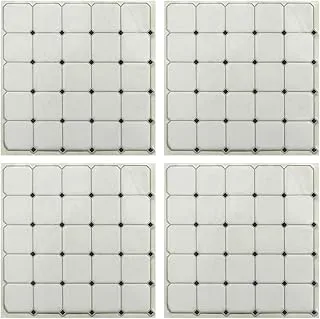 RoomMates StickTILES Black & White Diamond Peel and Stick Backsplash Tiles - 4 Per Pack