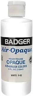 Badger Air-Brush Company Air-Opaque Airbrush Ready Water Based Acrylic Paint, White, 4-Ounce