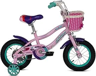 Mogoo Athena Kids Road Bike With Basket for 2-10 Years Old Girls, Adjustable Seat, Handbrake, Mudguards, Reflectors, Gift for Kids, 12/14/16/20 Inch Bicycle with Training Wheels, Beautiful Design