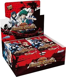 بطاقة لعبة Jasco My Hero Academia القابلة للجمع من السلسلة 2 شاشة عرض Crimson Rampage Booster غير محدودة | شاشة مُعززة بـ 24 حزمة تحتوي على 240 بطاقة | الأعمار 14+ | 2 لاعبين | متوسط وقت اللعب 20-30 دقيقة | ألعاب مصنوعة