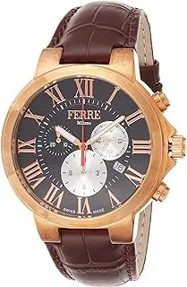 FERRE MILANO Ferrè Milano FM1G177L0031 Chronograph Leather Quartz Watch for Men, Black