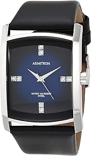 Armitron Men's Genuine Crystal Accented Leather Strap Watch