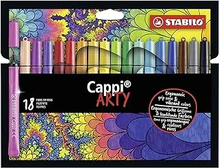 STABILO Felt Tip Pen - Cappi Wallet of 18 Assorted Colours