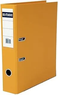 Maxi BF200-Y PP Lever Arch File F/S Broad Yellow,75mm wide spine holds up to 500 A4 sheets (80 gsm) with replaceable labels for easy Identification of contents