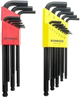 Bondhus 20199 Balldriver L Wrench DoublePK، 10999 1.5 10mm & 10937 0.050 3/8 