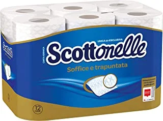 Scottenelle Soft and Quilted Toilet Tissue Paper, 2 PLY, Value Pack, 155 Sheets x 9 Toilet Rolls + 3 Toilet Rolls Free