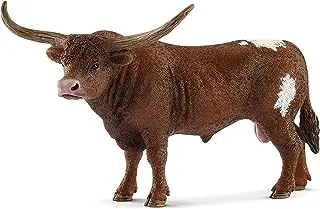 Schleich Texas Longhorn Bull Toy Figure, Brown 3.4 inch 13866